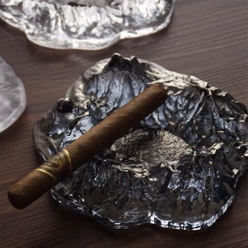 LaSheer Iceburg Glass Ashtray for Cigarettes and Cigars,Indoor Outdoor Cool Ash Tray Tabletop Ashtray,Ashtrays for Smokers, Cigar Ashtray,Home Office Decoration Outside Patio - Transparent in Saudi Arabia
