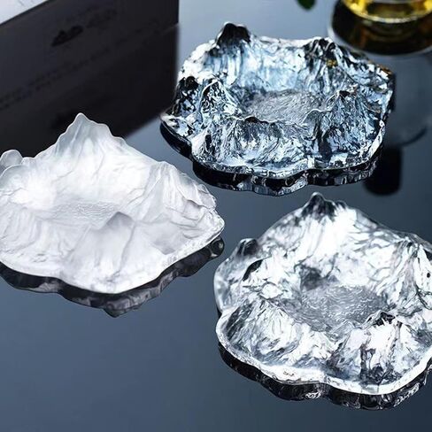 LaSheer Iceburg Glass Ashtray for Cigarettes and Cigars,Indoor Outdoor Cool Ash Tray Tabletop Ashtray,Ashtrays for Smokers, Cigar Ashtray,Home Office Decoration Outside Patio - Transparent in Saudi Arabia