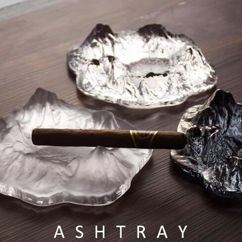 LaSheer Iceburg Glass Ashtray for Cigarettes and Cigars,Indoor Outdoor Cool Ash Tray Tabletop Ashtray,Ashtrays for Smokers, Cigar Ashtray,Home Office Decoration Outside Patio - Transparent in Saudi Arabia
