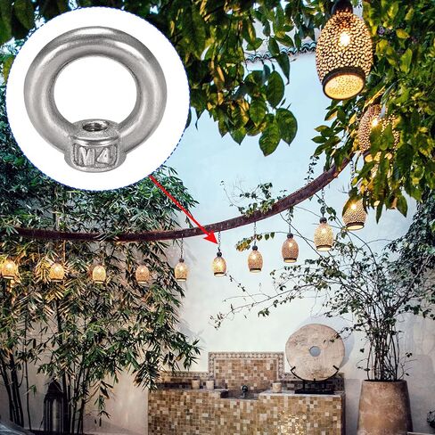 10 Pcs Lifting Eye Nuts Ring - Chandelier Fence Stainless Steel Female Thread Machinery Eye Nuts Apply to Lifting Eye Bolt (M4, Silver Tone) in Saudi Arabia