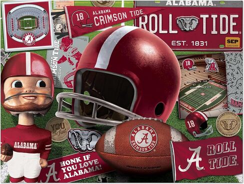 YouTheFan NCAA Alabama Crimson Tide Retro Series 500pc Puzzle 15" x 20" in Saudi Arabia