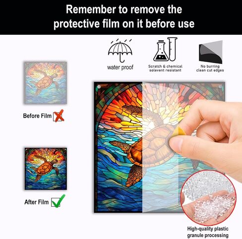 Sea Turtles Window Hangings Acrylic Underwater World Suncatcher Stained Glass Panels Wall Decor For Indoor, Ideal Housewarming Gift Home Decor For Mom Grandma Wife Teacher in Saudi Arabia