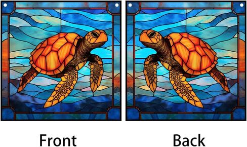 Sea Turtles Window Hangings Acrylic Underwater World Suncatcher Stained Glass Panels Wall Decor For Indoor, Ideal Housewarming Gift Home Decor For Mom Grandma Wife Teacher in Saudi Arabia