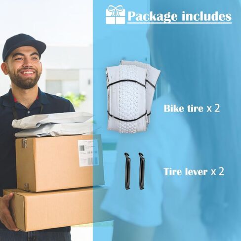 SIMEIQI 2 Pack 12"/14"/ 16“/18"/20“x2.125 White Bike Tires and Tubes for Kid's Tires Bicycle Replacement Tyres Compatible with 12/14/16/18/20x1.75/1.95/2.0/2.125 Tire Wheel in Saudi Arabia