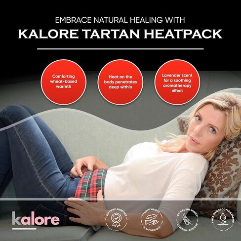Microwavable Heating Pads for Winter, Back, Stomach & Head Comfort – Kalore Neck Wrap with Velboa Faux Fur Cover – Even Heat Distribution Hot Compress Bag - Wheat Heat Pad – Lavender Scent – Black in Saudi Arabia