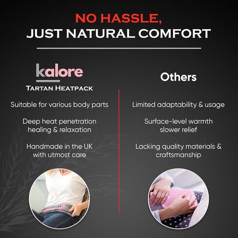 Microwavable Heating Pads for Winter, Back, Stomach & Head Comfort – Kalore Neck Wrap with Velboa Faux Fur Cover – Even Heat Distribution Hot Compress Bag - Wheat Heat Pad – Lavender Scent – Black in Saudi Arabia