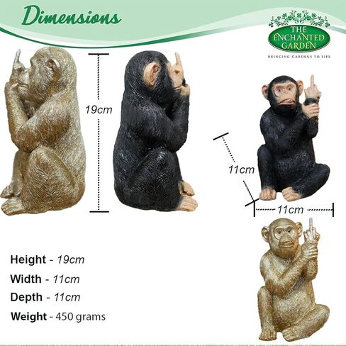 Black Rude Monkey Figurine Home Decor Animal Ornaments and Sculptures in Saudi Arabia