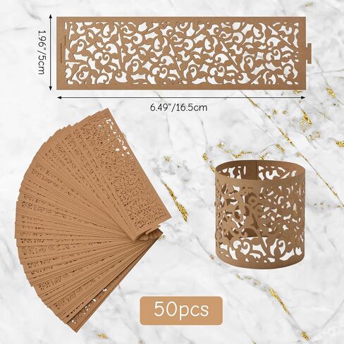 Kraft Paper Napkin Holder Buckle, Name Paper Napkin Rings for Wedding Party Dinner Table Decor, Special Events and Catering Services Table Decor in Saudi Arabia