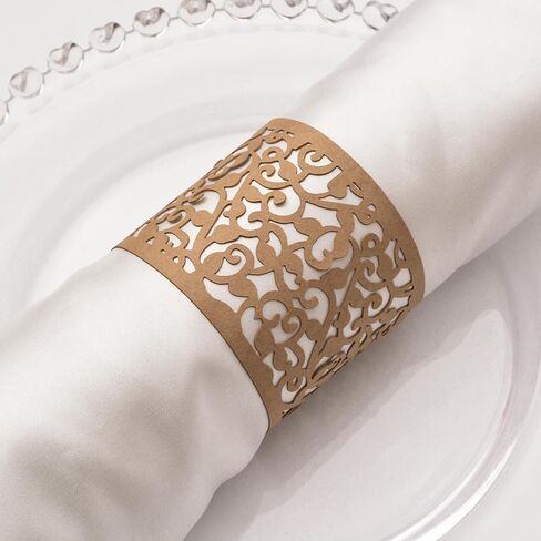 Kraft Paper Napkin Holder Buckle, Name Paper Napkin Rings for Wedding Party Dinner Table Decor, Special Events and Catering Services Table Decor in Saudi Arabia