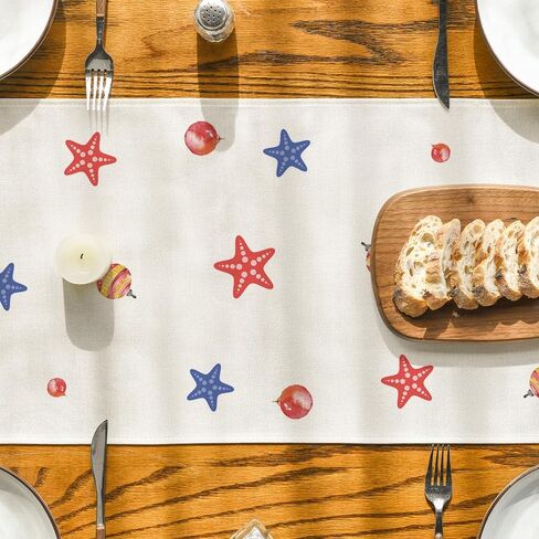 Artoid Mode Santa Claus Coconut Tree Surf Board Christmas in July Table Runner, Holiday Kitchen Dining Table Decoration for Home Party Decor 13x72 Inch in Saudi Arabia