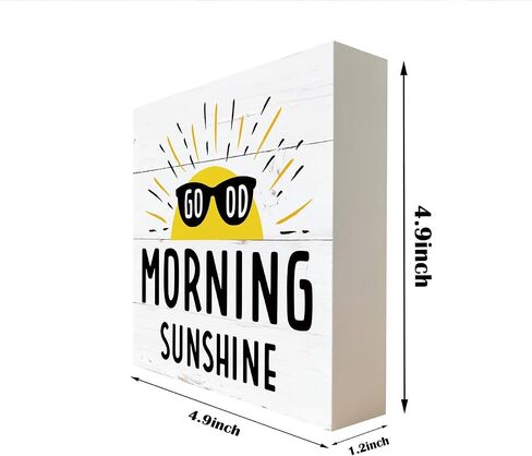 Sunshine Decor, Wooden Box Sign Desk Decor, Table Art Signs, Front Door Decor for Shelf, Positive Home Decor, Coffee Bar Decor, Kids Room Decor, Signs for Home Decor Shelf, Good Morning Sunshine Sign in Saudi Arabia