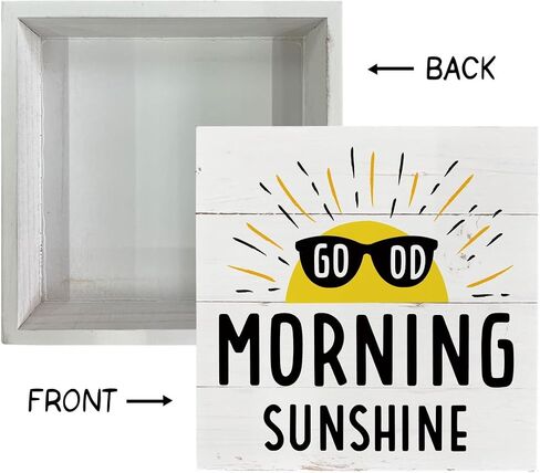 Sunshine Decor, Wooden Box Sign Desk Decor, Table Art Signs, Front Door Decor for Shelf, Positive Home Decor, Coffee Bar Decor, Kids Room Decor, Signs for Home Decor Shelf, Good Morning Sunshine Sign in Saudi Arabia