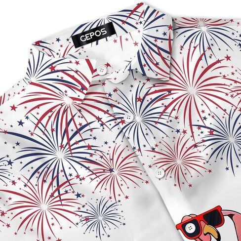 Bird Hawaiian Shirt, Tropical Bird Casual Print Button Shirt, Novelty Summer Gifts, Birthday Gifts in Kuwait