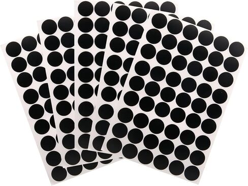 Self-Adhesive Screw Hole Stickers 5 Sheets/270 Pcs Adhesive PVC Screw Covers Dustproof Caps for Wooden Furniture Cabinet Accessories - 0.83inch/21mm (Black) in Saudi Arabia