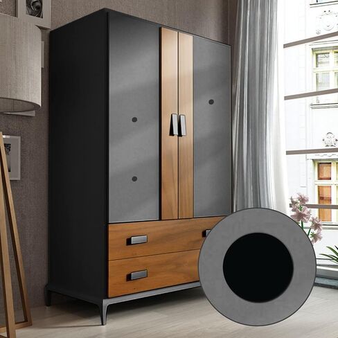 Self-Adhesive Screw Hole Stickers 5 Sheets/270 Pcs Adhesive PVC Screw Covers Dustproof Caps for Wooden Furniture Cabinet Accessories - 0.83inch/21mm (Black) in Saudi Arabia