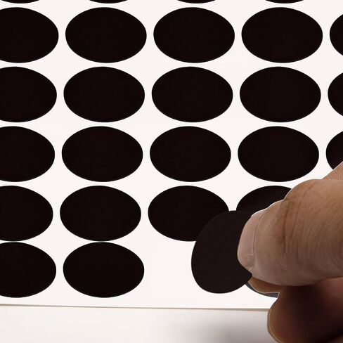 Self-Adhesive Screw Hole Stickers 5 Sheets/270 Pcs Adhesive PVC Screw Covers Dustproof Caps for Wooden Furniture Cabinet Accessories - 0.83inch/21mm (Black) in Saudi Arabia