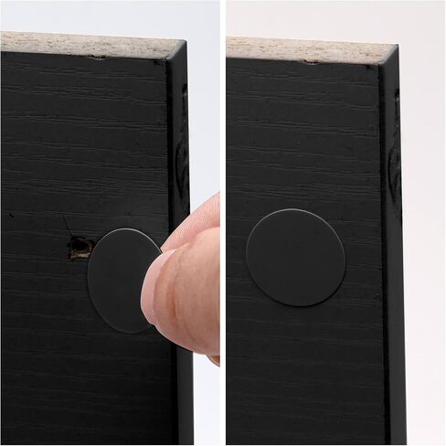 Self-Adhesive Screw Hole Stickers 5 Sheets/270 Pcs Adhesive PVC Screw Covers Dustproof Caps for Wooden Furniture Cabinet Accessories - 0.83inch/21mm (Black) in Saudi Arabia