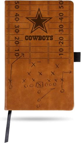 Rico Industries NFL Dallas Cowboys، بني منقوش بالليزر، دفتر ملاحظات صغير Jounral/Notepad مقاس 8.25 بوصة × 5.25 بوصة - ملحق مكتبي in Saudi Arabia