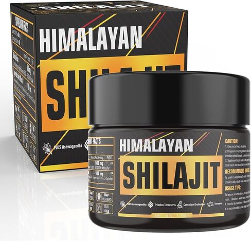 Shilajit Resin, Himalayan Shilajit, Shilajit for Men, 600mg Natural Authentic Pure Himalayan Organic Resin with 85+ Trace Minerals Golden Grade Shilajit Supplement or Energy Immune Support in Saudi Arabia