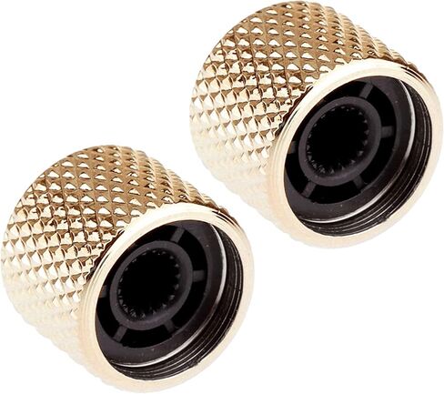Musiclily Pro Traditional Metal Metric Size Abalone Top Dome Knobs for Fender Tele Telecaster Electric Guitar or Bass, Black (Set of 2) in Saudi Arabia