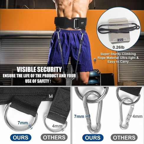 حزام رفع الأثقال والغطس 2 في 1، حزام الأثقال بحبل متعدد الوظائف حزام رفع الأثقال من أجل رفع الأثقال القرفصاء وسحب ما يصل إلى تدريبات كمال الأجسام in Kuwait