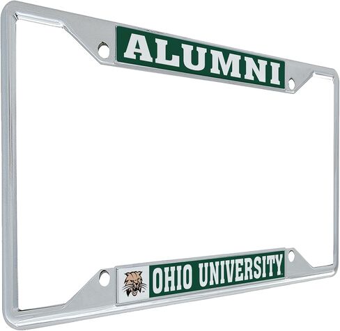 Desert Cactus Ohio University License Plate Frame Bobcats Metal Car Tag Holder for Front or Back of Car Officially Licensed (Alumni) in Saudi Arabia