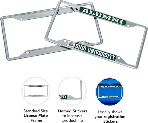 Desert Cactus Ohio University License Plate Frame Bobcats Metal Car Tag Holder for Front or Back of Car Officially Licensed (Alumni) in Saudi Arabia