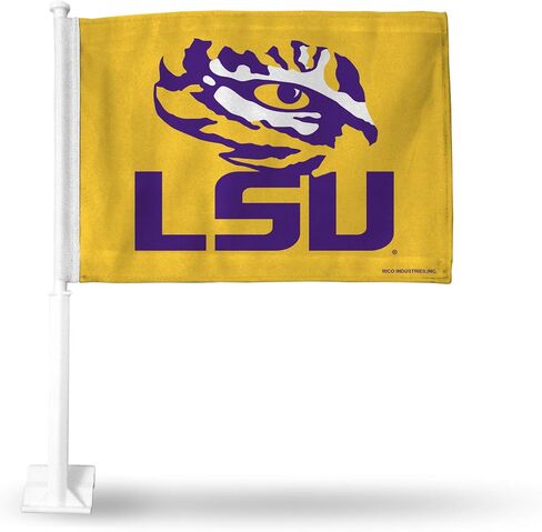 علم سيارة حصري مزدوج الجوانب من Rico Industries NCAA LSU Tigers - 40.64 سم × 48.26 سم - عمود قوي يتم تثبيته على السيارة/الشاحنة/السيارات in Saudi Arabia