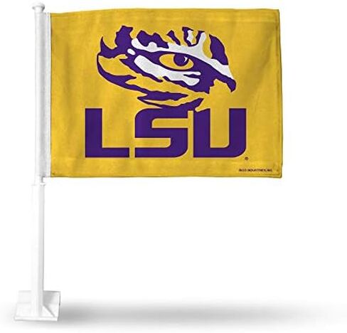 علم سيارة حصري مزدوج الجوانب من Rico Industries NCAA LSU Tigers - 40.64 سم × 48.26 سم - عمود قوي يتم تثبيته على السيارة/الشاحنة/السيارات in Saudi Arabia