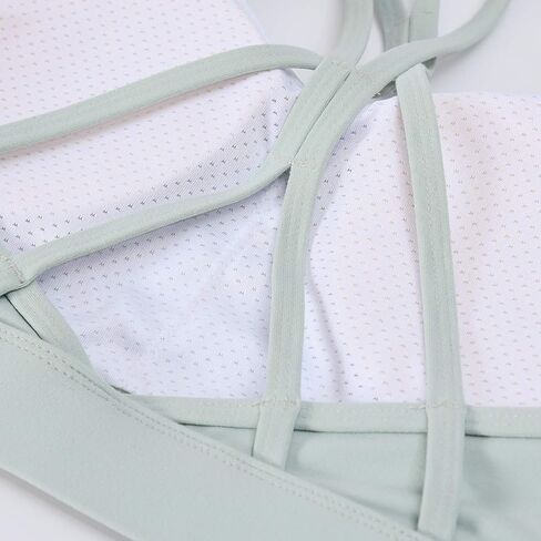 LUREME Strappy Sports Bra for Women Crisscross Back Low Impact Workout Yoga Bra with Removable Cups (sb000002) in Saudi Arabia