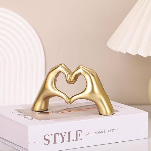 DOVDOV Heart Hand Statues and Sculptures, Silver Room Home Decor for Office Living Room Coffee Table Dining Table Centre entryway Entrance TV Cabinet Tabletop Decor. in Saudi Arabia