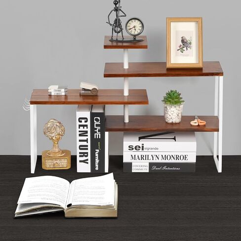 Kitchen Counter Shelf Organizer, 4-Tier Countertop Organizer with Hooks, Moveable Corner Shelf, Adjustable Organizer for Kitchen,Bathroom,Spice Rack,Coffee Area,Dresser Table in Saudi Arabia
