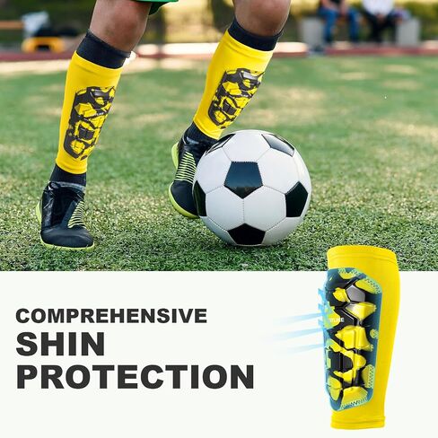 Soccer Shin Guards Kids Youth, Shin Guard Sleeves for Boys Girls Adults Men Women, Protective Soccer Equipment for 2-18 Years Old Boys Girls, High Impact Resistant Breathable Comfortable in Saudi Arabia