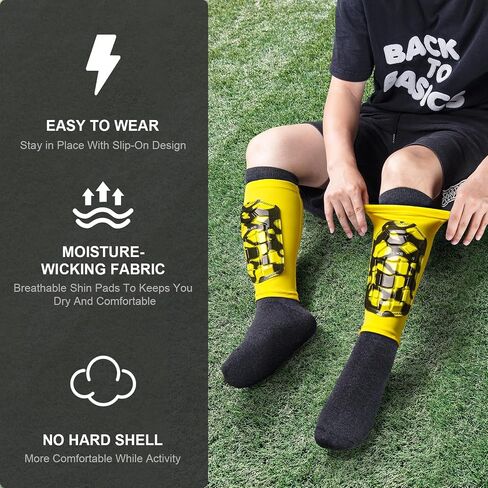 Soccer Shin Guards Kids Youth, Shin Guard Sleeves for Boys Girls Adults Men Women, Protective Soccer Equipment for 2-18 Years Old Boys Girls, High Impact Resistant Breathable Comfortable in Saudi Arabia