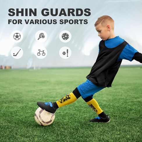Soccer Shin Guards Kids Youth, Shin Guard Sleeves for Boys Girls Adults Men Women, Protective Soccer Equipment for 2-18 Years Old Boys Girls, High Impact Resistant Breathable Comfortable in Saudi Arabia