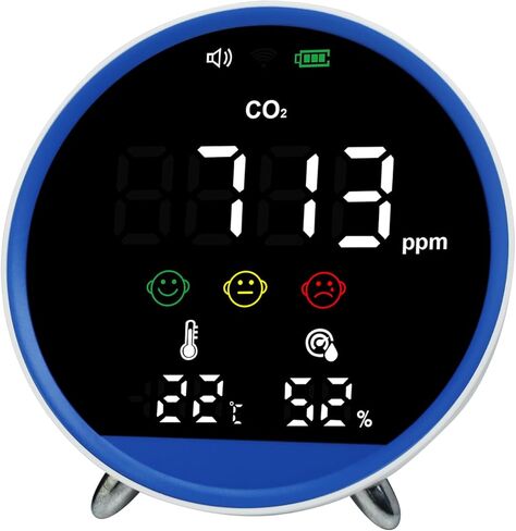 كاشف ثاني أكسيد الكربون المحمول، 3 في 1، كاشف ثاني أكسيد الكربون، مراقب جودة الهواء مع مستشعر رطوبة درجة الحرارة المدمج، منبه مراقبة مستوى ثاني أكسيد الكربون، عداد ثاني أكسيد الكربون للمنزل، المكتب، السفر in Kuwait