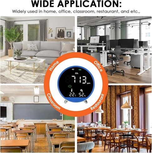 كاشف ثاني أكسيد الكربون المحمول، 3 في 1، كاشف ثاني أكسيد الكربون، مراقب جودة الهواء مع مستشعر رطوبة درجة الحرارة المدمج، منبه مراقبة مستوى ثاني أكسيد الكربون، عداد ثاني أكسيد الكربون للمنزل، المكتب، السفر in Kuwait