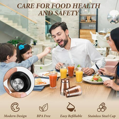 Salt and Pepper Shakers Set,5 oz Cute Glass Bottom Salt Shaker with Stainless Steel Lid for Kitchen Gadgets Black and White Christmas Kitchen Decor Wedding Housewarming Gift (Black + White) in Saudi Arabia