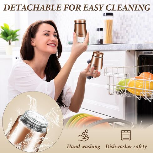 Salt and Pepper Shakers Set,5 oz Cute Glass Bottom Salt Shaker with Stainless Steel Lid for Kitchen Gadgets Black and White Christmas Kitchen Decor Wedding Housewarming Gift (Black + White) in Saudi Arabia