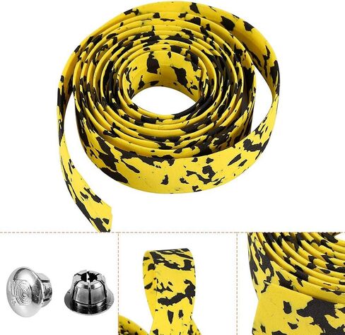 Handlebar Tape, 2Pcs Fade Resistance Bike Reflective Grip Wrap Tape with 2 Bar Plugs Cycling Handlebar Accessory in Saudi Arabia