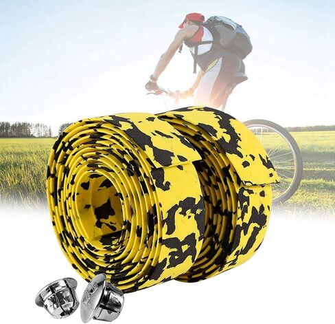 Handlebar Tape, 2Pcs Fade Resistance Bike Reflective Grip Wrap Tape with 2 Bar Plugs Cycling Handlebar Accessory in Saudi Arabia
