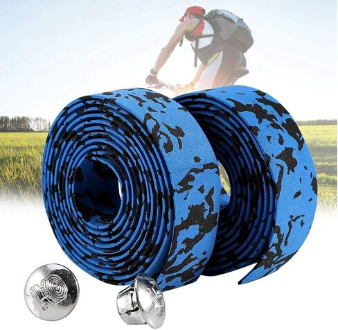 Handlebar Tape, 2Pcs Fade Resistance Bike Reflective Grip Wrap Tape with 2 Bar Plugs Cycling Handlebar Accessory in Saudi Arabia