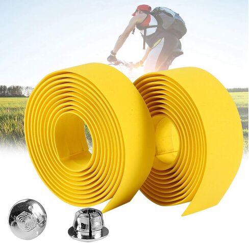 Handlebar Tape, 2Pcs Fade Resistance Bike Reflective Grip Wrap Tape with 2 Bar Plugs Cycling Handlebar Accessory in Saudi Arabia