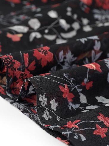 Allegra K Women's Floral Dress Flutter Sleeves 2023 V Neck Smocked Ruffle Dress in Kuwait