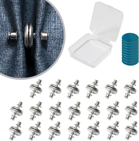 8Piars Curtain Magnet Closure Silver Magnetic Curtain Clips with 4 Self-Adhesive Patch Strong Magnetic Curtain Buckle to Keep Curtains Closed Prevents Light Leakage for Curtain Drapes in Saudi Arabia
