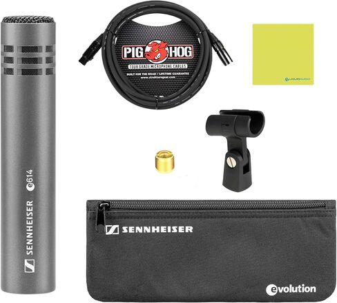 Liquid Audio Sennheiser E 614 Small-diaphragm Condenser Microphone Bundle w/Pig Hog PHM10 8mm Mic Cable Polishing Cloth in Saudi Arabia