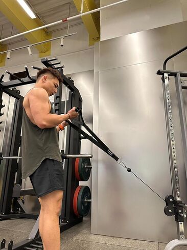 KYLIN SPORT مقبض طويل للركاب مع حلقة تسلق معدنية ملحقات آلة الكابلات مقابض شريط المقاومة مقابض السيليكون حزام اللياقة البدنية in Kuwait
