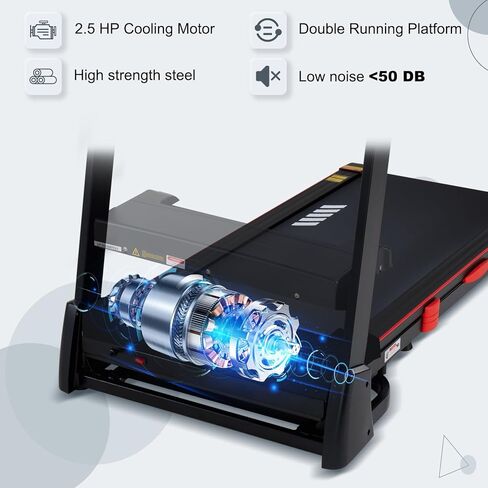 جهاز مشي مع ميل تلقائي، 18 بوصة جهاز مشي للمنزل، صغير الحجم، قابل للطي، سعة 350 رطل، ممتص للصدمات، 15% ميل تلقائي، 0.5-10 ميل في الساعة، 3 حصان، تطبيق بلوتوث للجري in Kuwait