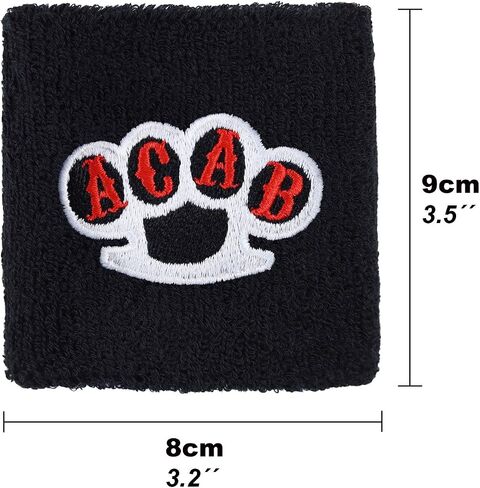Outdoor Sweat Band for Wrist- Embroidered Biker Sweat Absorbent Wrist Band - Terrycloth Black Arm Band for Sport in Saudi Arabia