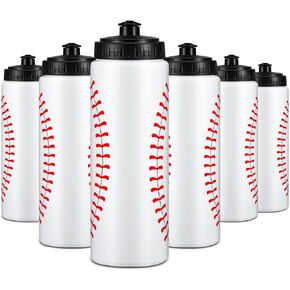 Yaomiao Baseball Water Bottle Bulk Reusable Baseball Sports Bottle 20 oz Squeeze Water Bottles Baseball Accessories Gifts School Sports